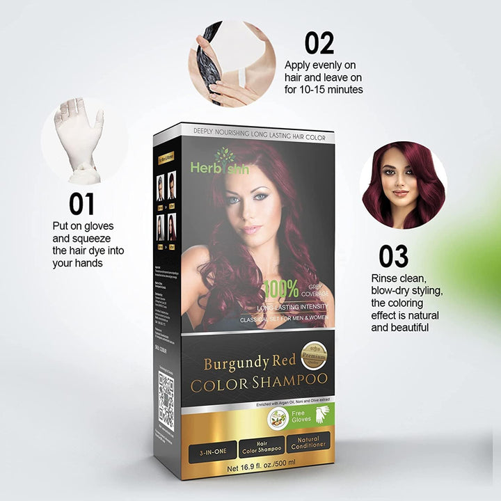 Herbishh Ultimate Hair Color Shampoo Kit (2 Stück Hair Color Shampoo + Argan Hair Mask) für graues H