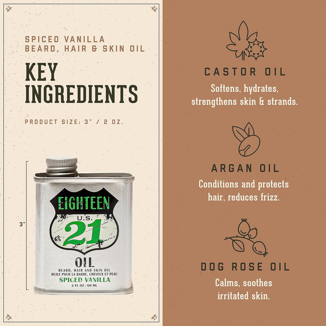 18.21 Man Made ® Spiced Vanilla Bart-, Haut- und Haaröl, 60 ml