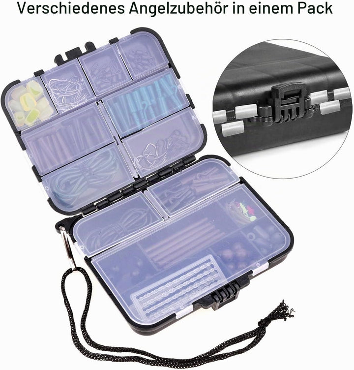 282stk Angelhaken Kit, Karpfen Angelzubehör Set inkl. Jig Haken, Bullet Bass Werfen Sinker Gewichte,