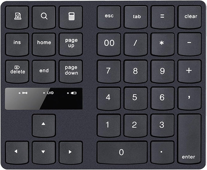 Kabelloser Nummernblock mit 35 Tasten, wiederaufladbare Mini-Tastatur für Laptop, Desktop-PC