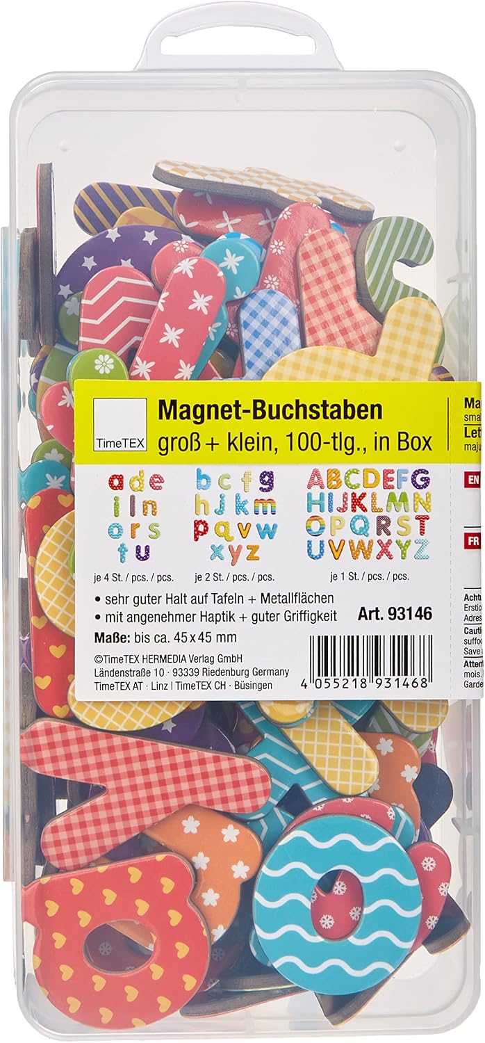 TimeTex Magnet-Buchstaben in Box, circa 45 mm x 45 mm Single, Single