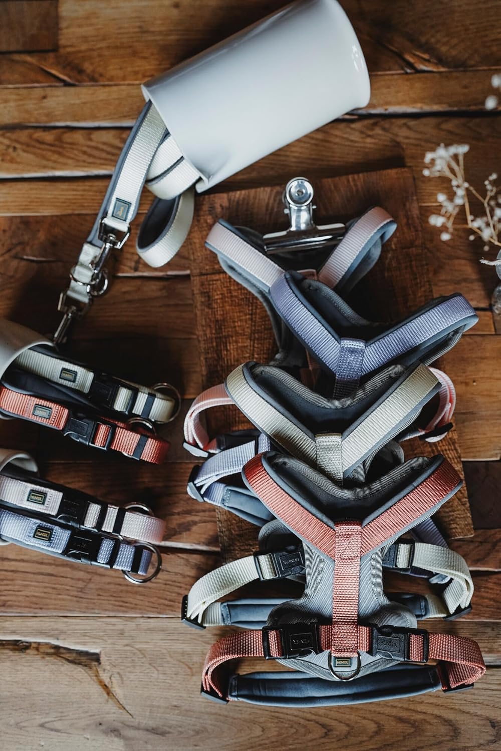 HUNTER Hundegeschirr NEOPREN, Farbe: pfirsich/grau, strapazierfähiges Nylon, mit weichem Neopren gep