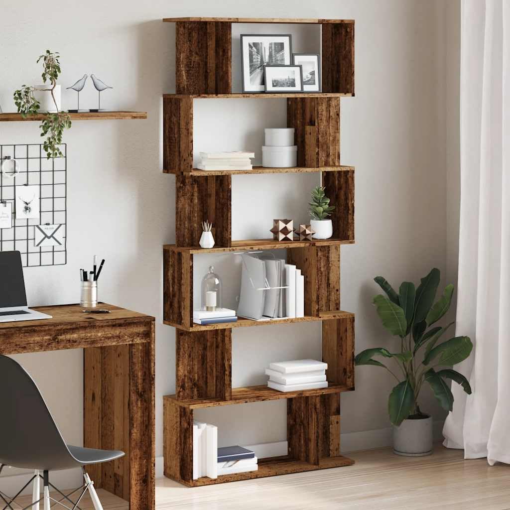 vidaXL Bücherregal Altholz-Optik 80x24x192 cm Holzwerkstoff, Büroschrank, Bücherregal, Regal, Bürore