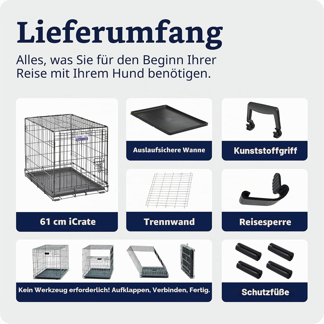 MidWest Homes for Pets iCrate Modell 1524 Hundebox, ca. 61 cm lang, mit Einzeltür, auslaufsicherer B