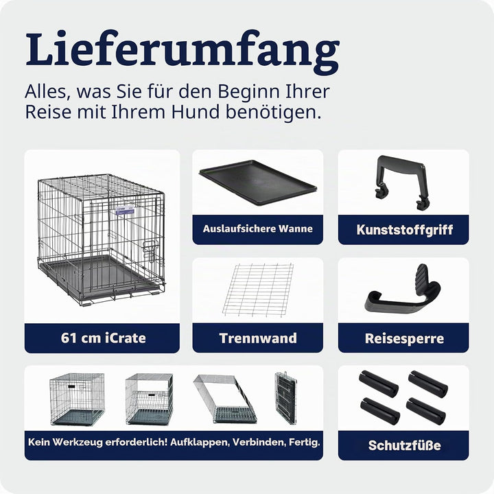MidWest Homes for Pets iCrate Modell 1524 Hundebox, ca. 61 cm lang, mit Einzeltür, auslaufsicherer B