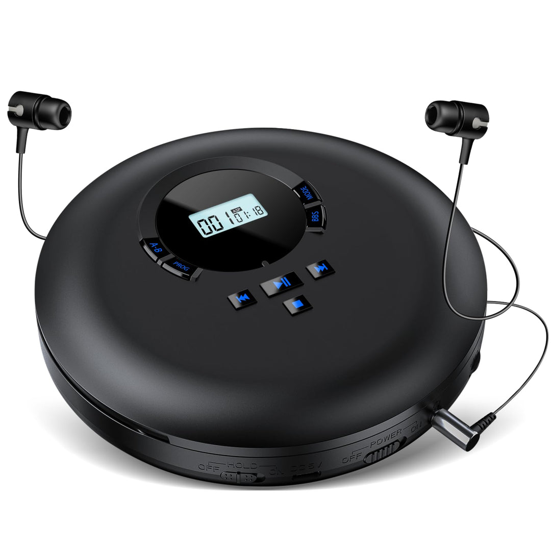 Gueray Tragbarer CD Player Tragbar CD Players Kinder CD-Player HiFi Discman mit Kopfhörer LCD-Displa