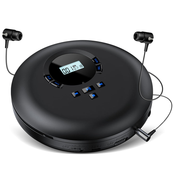 Gueray Tragbarer CD Player Tragbar CD Players Kinder CD-Player HiFi Discman mit Kopfhörer LCD-Displa