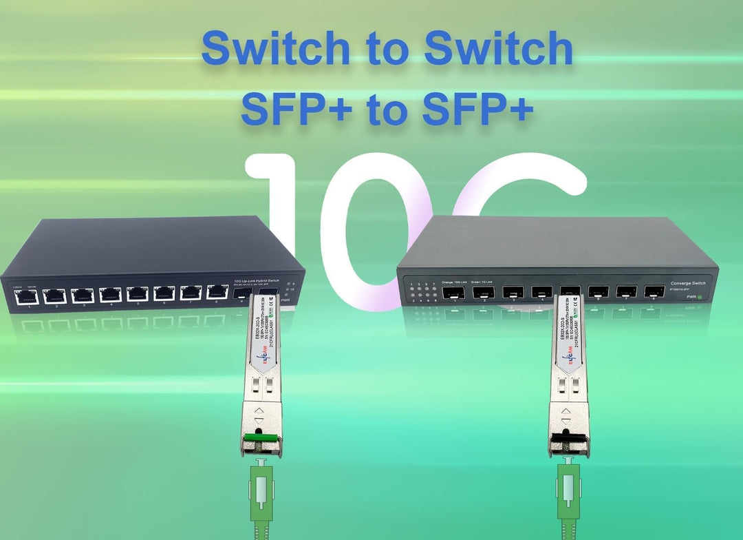 Elfcam® - 1 Paar 10 Gbps SFP+ BiDi Transceiver-Modul mit Glasfaser, 1270 nm/1330 nm, mit SC Simplex-