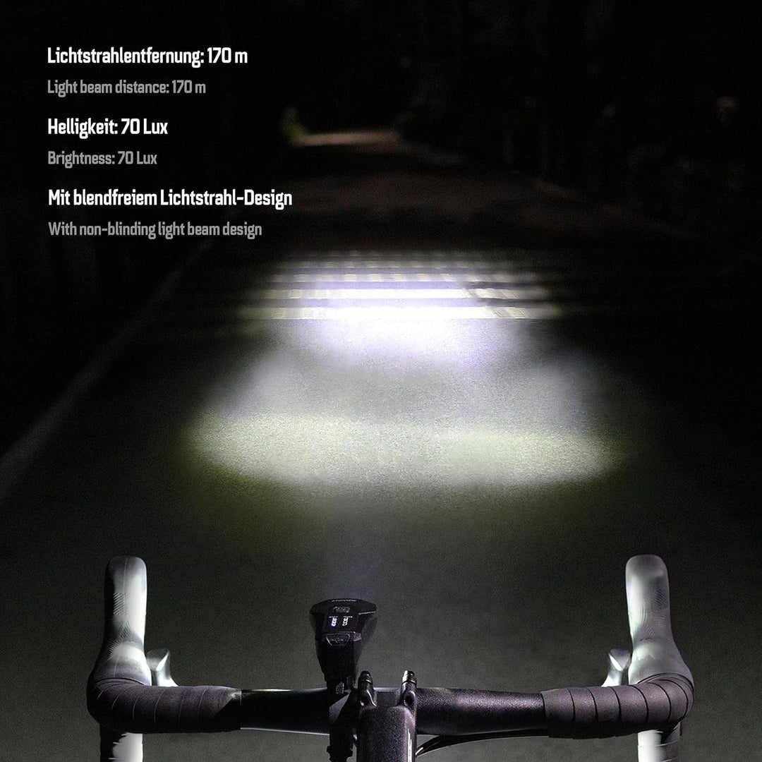 Fahrradlicht-Set Starlight – StVZO zugelassen, 70 Lux LED Frontlicht & Rücklicht mit USB-C, Akku bet