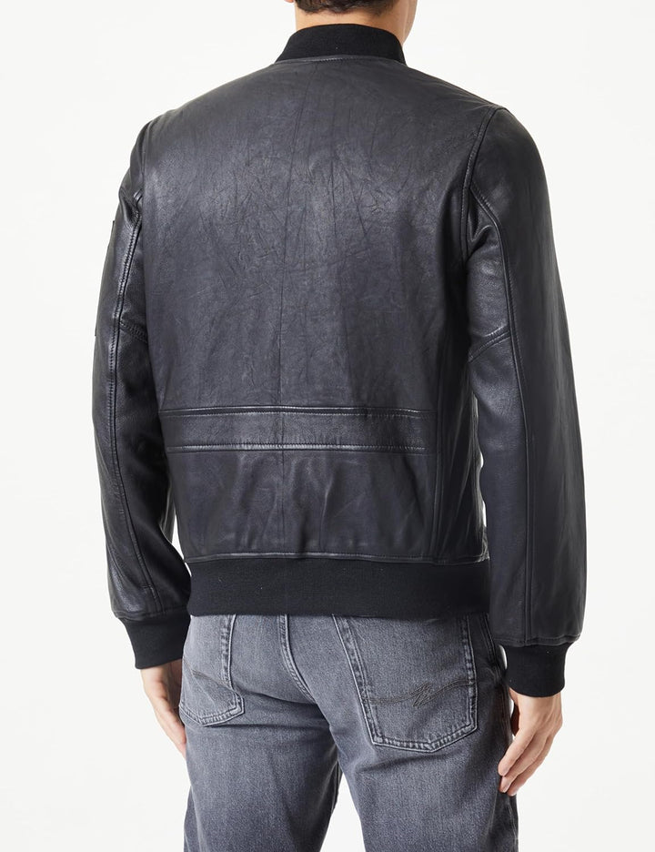 Schott NYC Herren Lcbombers Lederbomber L Schwarz, L Schwarz