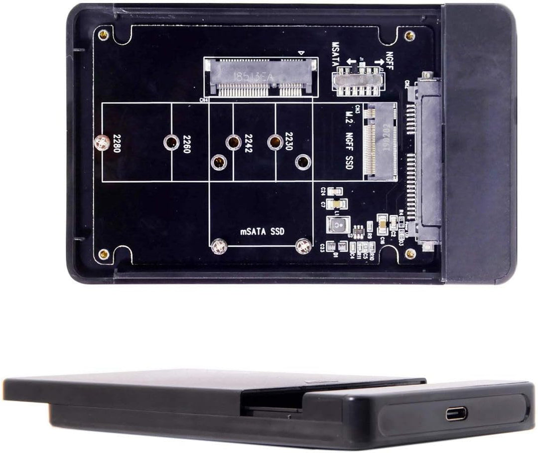 Xiwai Combo M.2 NGFF B-Key & mSATA SSD auf USB Typ-C Konverter Gehäuse mit Schalter