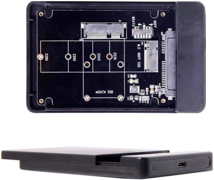 Xiwai Combo M.2 NGFF B-Key & mSATA SSD auf USB Typ-C Konverter Gehäuse mit Schalter
