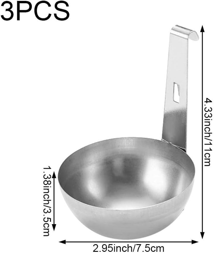 Edelstahl-eierpochierer, 3 Stück, Pochierte Eierkocher, Tassen, Antihaftbeschichtet, Pochierte Eierp