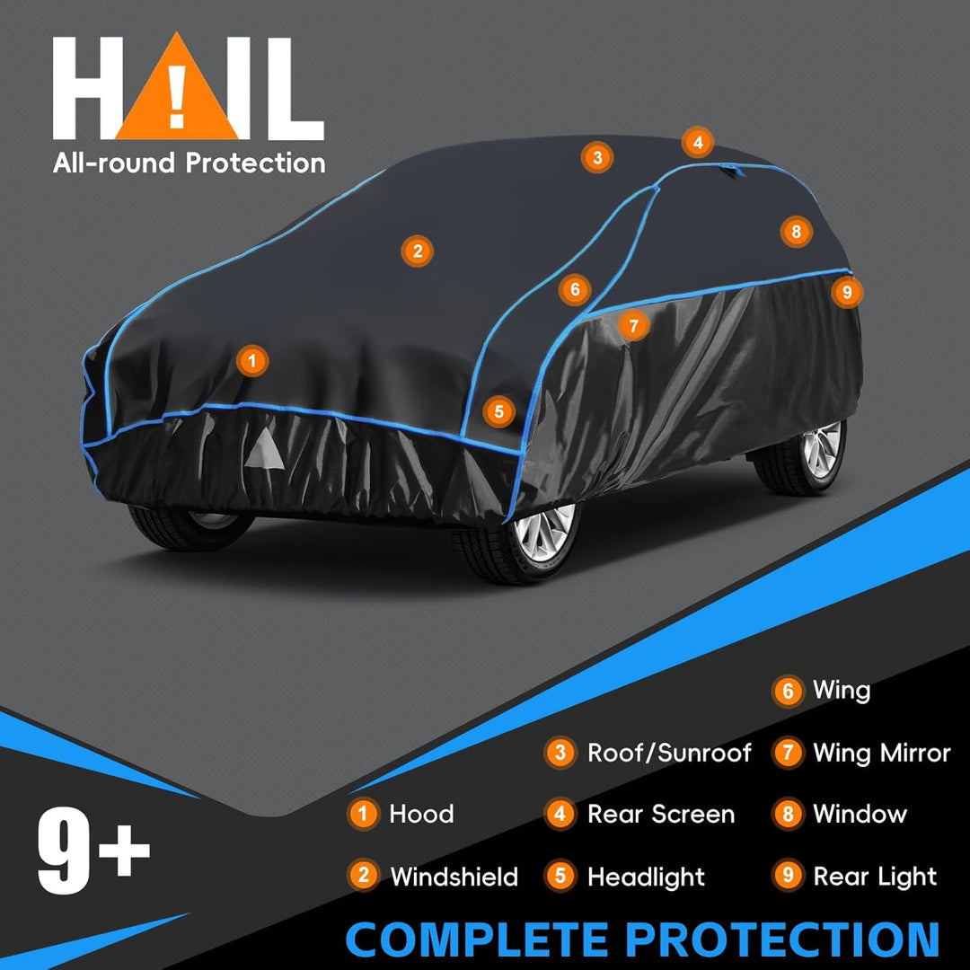 Hagelschutzplane Auto Autoabdeckung Wasserdicht, PKW Hagelschutzgarage, Abdeckplane für Hagel Regen