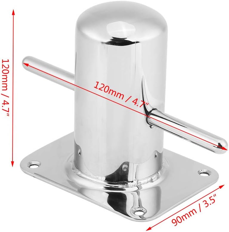 KIMISS Bootspoller, Edelstahl-Boot, Samson-Pfosten, Kreuz-Poller, für Marine-Yacht, 120 x 90 mm