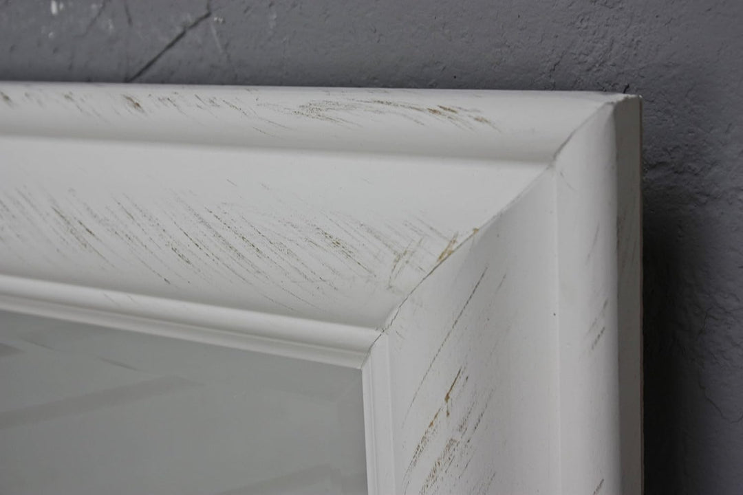 elbmöbel Wandspiegel 132 x 72cm gross in weiss mit Holz-Rahmen schlicht