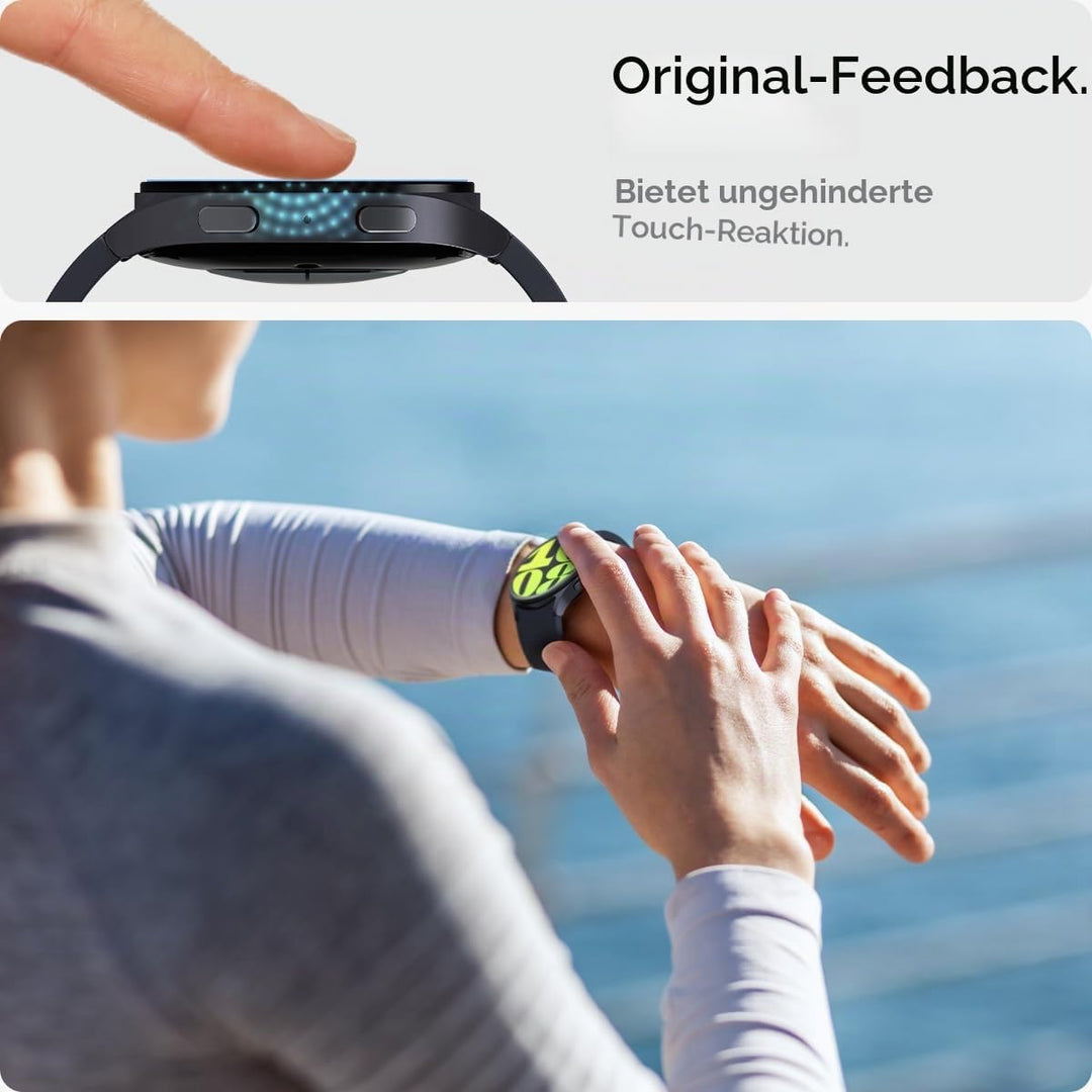 Spigen Glas.tR EZ Fit Schutzfolie kompatibel mit Samsung Galaxy Watch 7 44mm, 2 Stück, Nicht hüllenf