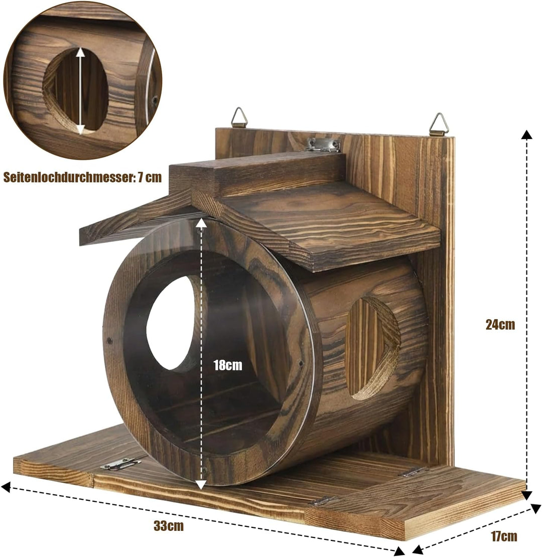 Eichhörnchen Futterhaus aus Holz - Futterhaus Eichhörnchen Wetterfest, Hängendes Eichhörnchenhaus, m