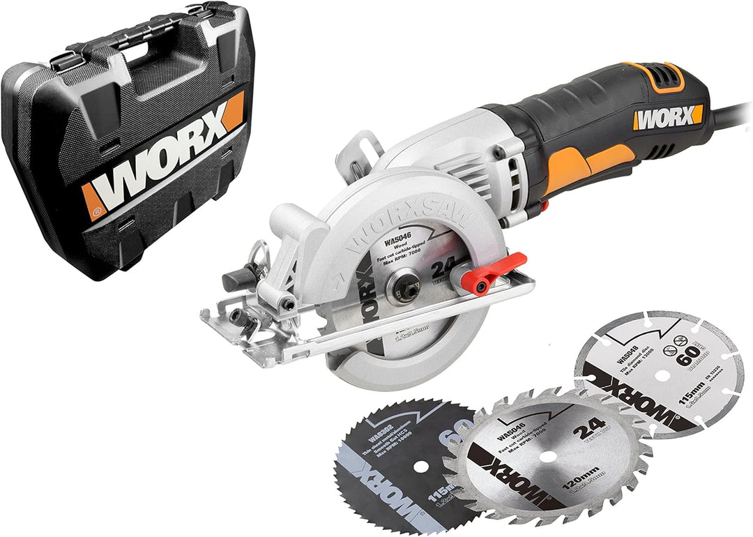 WORX WX429 WORXSAW XL Kompakt-Handkreissäge 400W - ideal für Holz, Metall, Plastik - Schnitttiefe 90