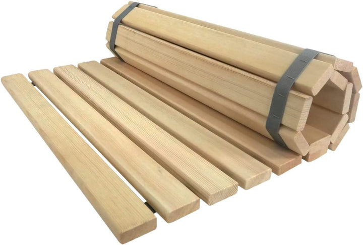 SudoreWell® Sauna Rollrost Holzmatte Bodenrost Roterle