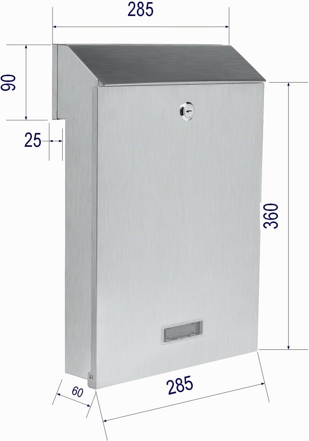 Zaunbriefkasten Torbriefkasten Durchwurf Mauerdurchwurf Briefkasten C4 Entnahme Hinten Doppelstabmat