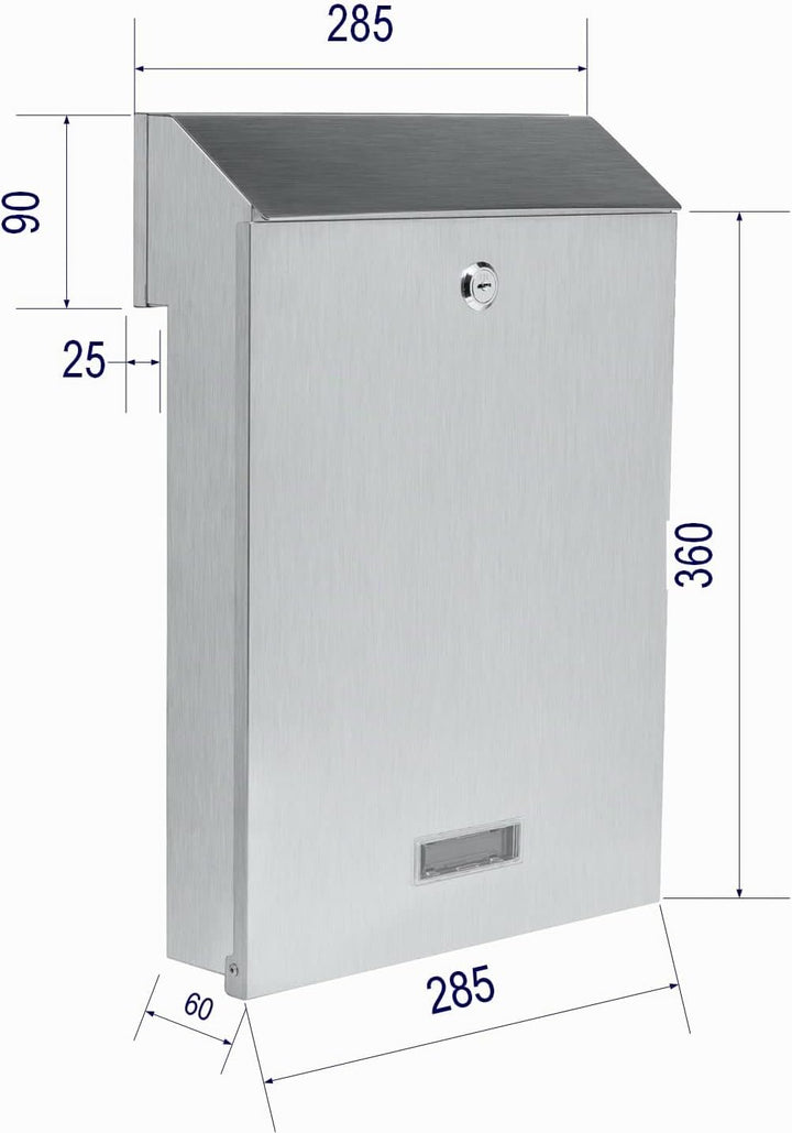 Zaunbriefkasten Torbriefkasten Durchwurf Mauerdurchwurf Briefkasten C4 Entnahme Hinten Doppelstabmat