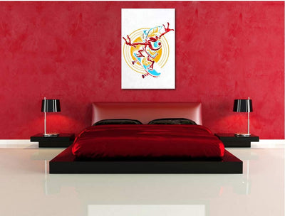 Cali Skate white Leinwandbild Bild auf Leinwand, XXL riesige Bilder fertig gerahmt mit Keilrahmen, K