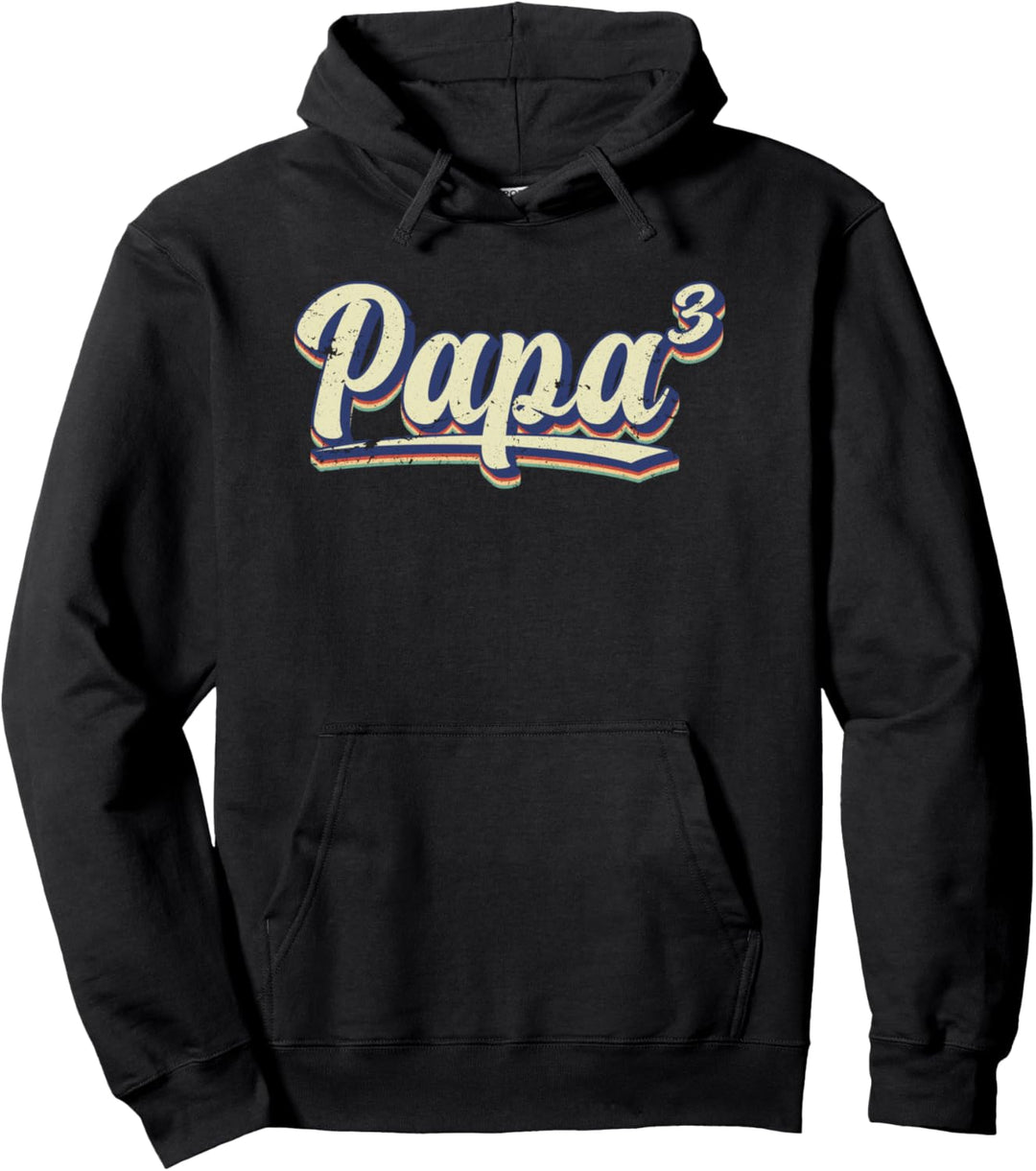 Für Papa zur Geburt, drittes Kind, Papa hoch 3 Pullover Hoodie