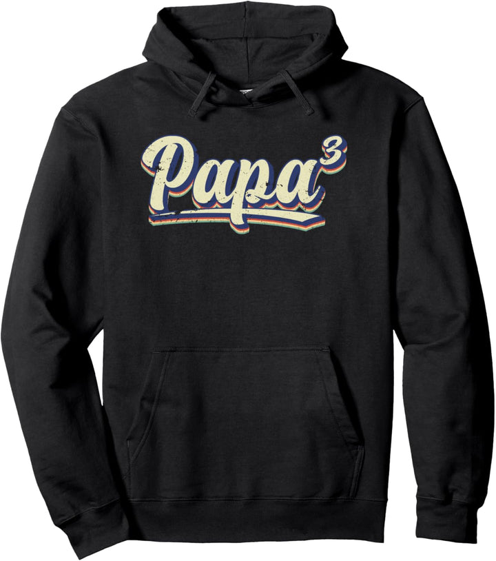 Für Papa zur Geburt, drittes Kind, Papa hoch 3 Pullover Hoodie