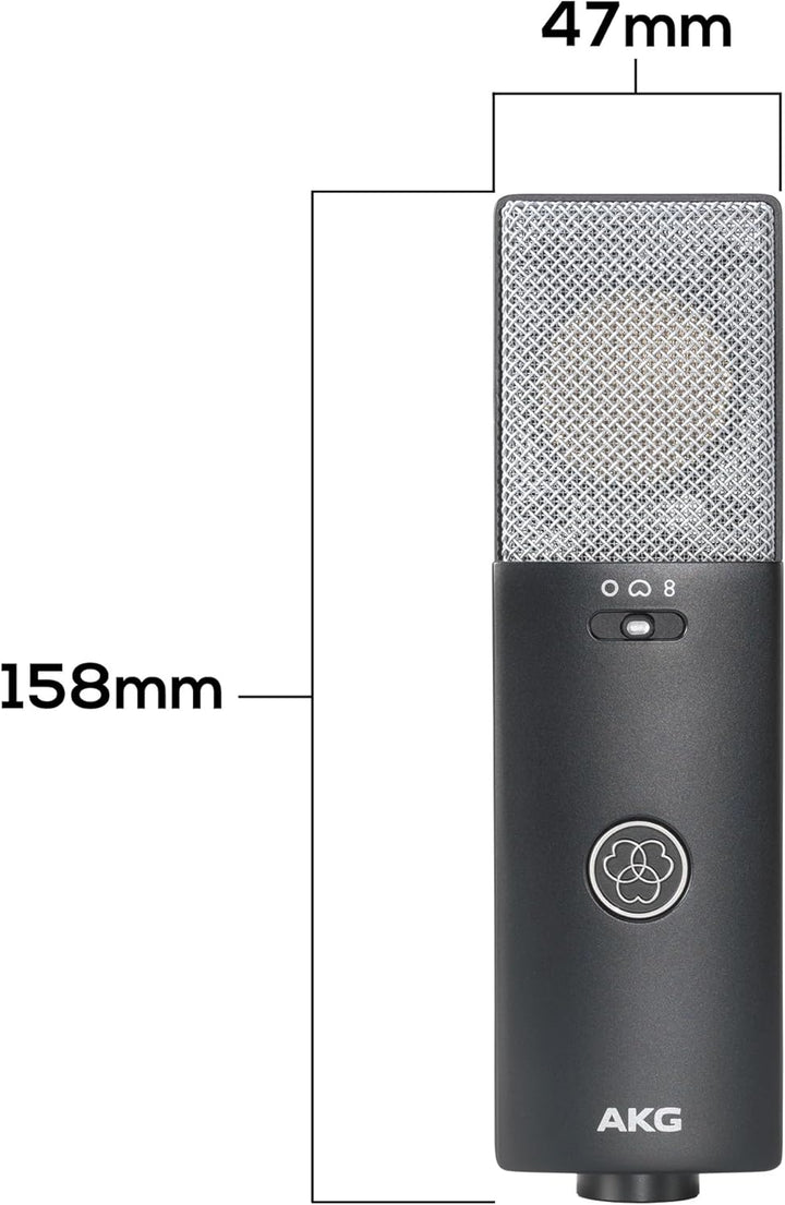 AKG C-Serie C114 Grossmembran-Kondensatormikrofon mit Mehreren Richtcharakteristiken – perfekt für C