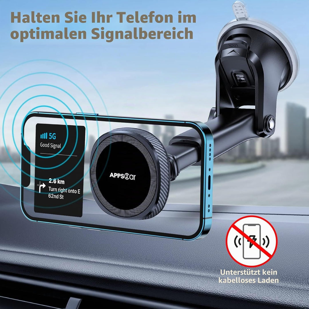 APPS2Car 3-in-1 Handyhalterung Auto Magsafe,360° Drehbar Ausziehbarer Magnetisch Autohalterung Car P