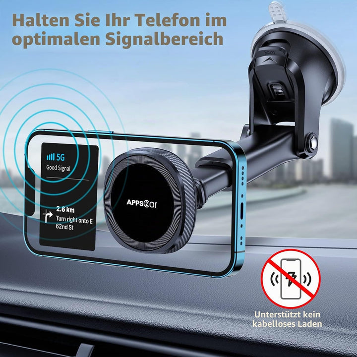 APPS2Car 3-in-1 Handyhalterung Auto Magsafe,360° Drehbar Ausziehbarer Magnetisch Autohalterung Car P