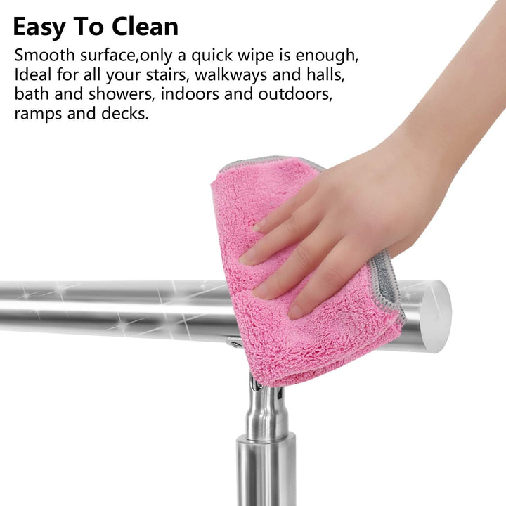 SWANEW Edelstahl Handlauf Geländer Treppengeländer 120 cm mit 4 Querstreben Montagematerial Wandhand