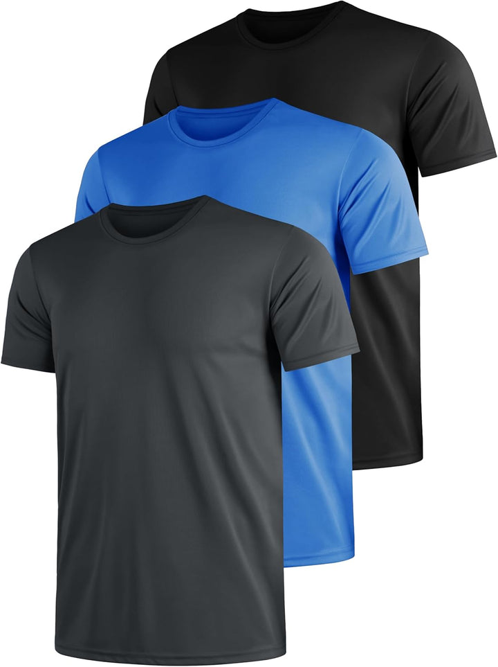 Funktionsshirt Herren Sport T Shirt Kurzarm 3er Pack Atmungsaktiv Männer Tshirt Sportkleidung Workou