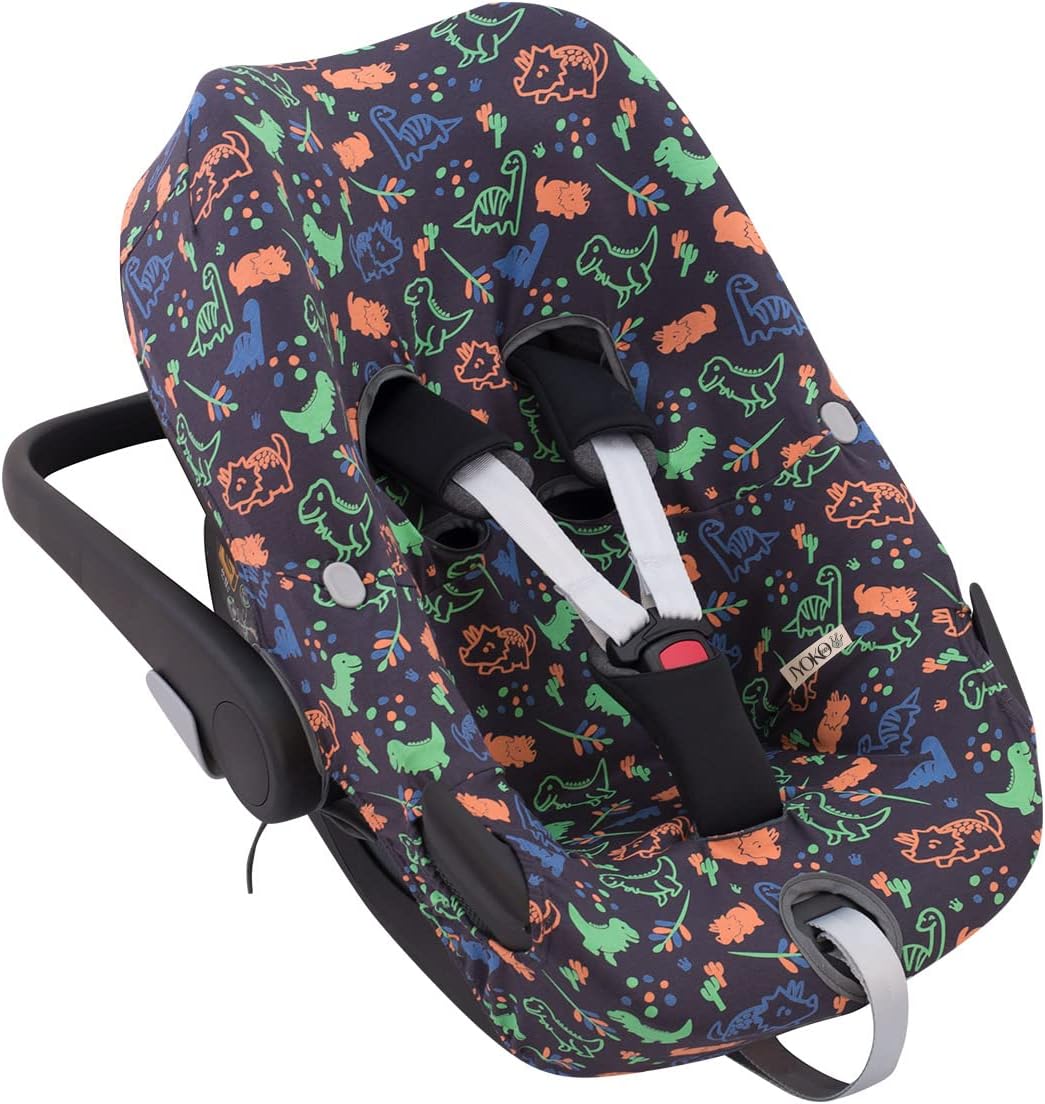 JYOKO KIDS Bezug kompatibel mit Maxi Cosi Pebble 360 Y FamilyFix 360, aus Baumwolle (Happy Dino) Hap