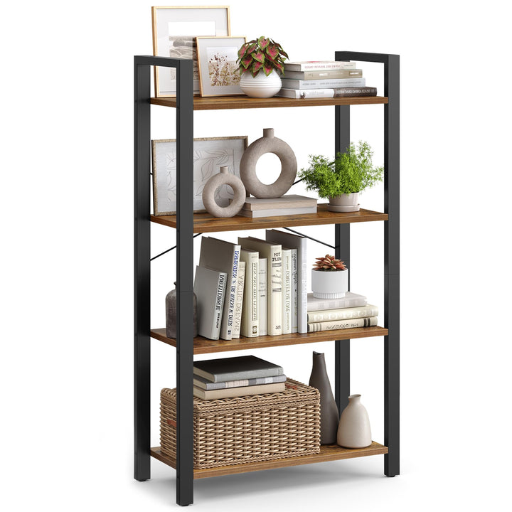 VASAGLE Regal mit 4 Ebenen, Bücherregal, Aufbewahrungsschrank, für Büro, Wohnzimmer, Schlafzimmer, 3