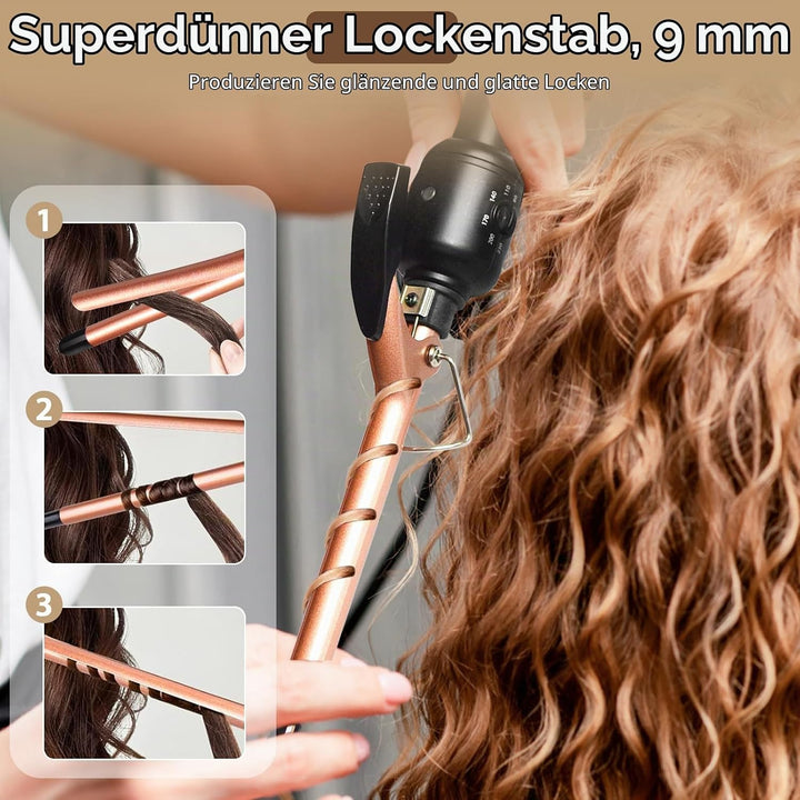 HyAdierTech Lockenstäbe, Lockenstab Kleine, Lockenstäbe Keramik Lockeneisen, 9mm Mini Lockenwickler,