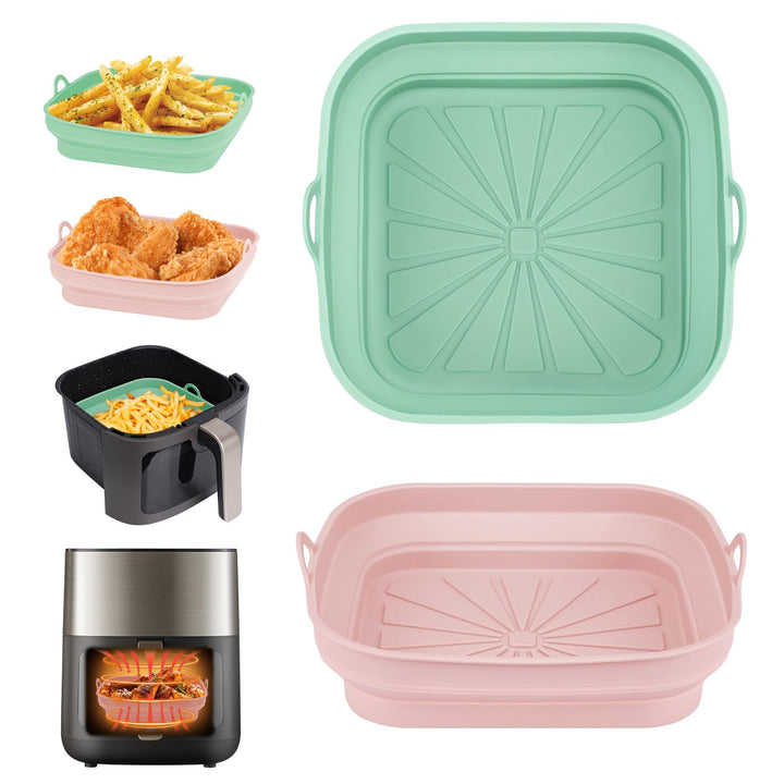 Alyvisun Silikonform für Heissluftfritteuse, 2 Stück Airfryer Silikon Backform Wiederverwendbar Sili