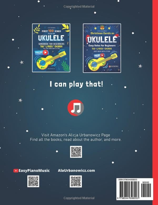 Christmas Carols for Beginners | ONLY 3-Chord Songbook for Ukulele: Play and Sing 37 Easy Holiday So