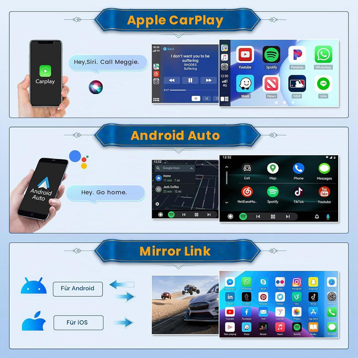 Inefala 2 + 64G Android 15 CarPlay Radio für Peugeot 308/408 2007-2013, 9 Zoll Touchscreen mit Wirel