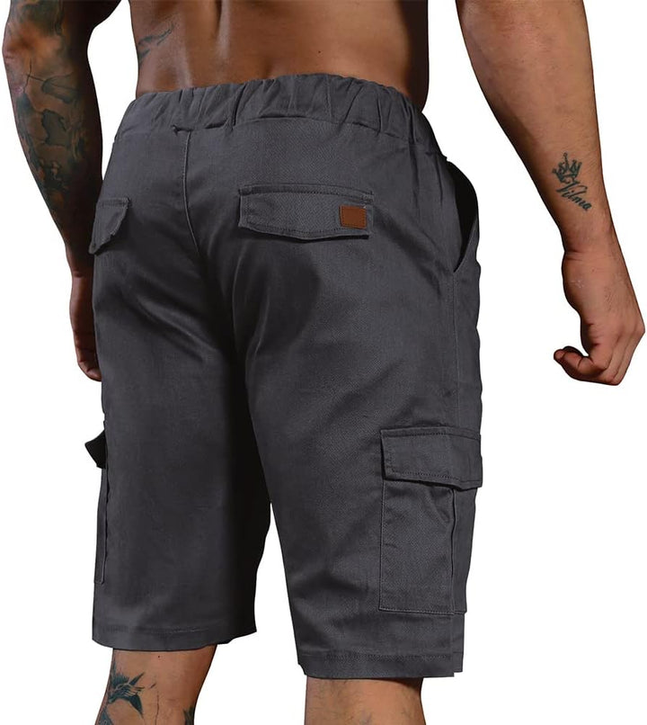 Herren Shorts Sommer Chino Jeans Kurze Hosen Stretch Jogger Cargo Shorts Slim-Fit, M 175dunkelgrau