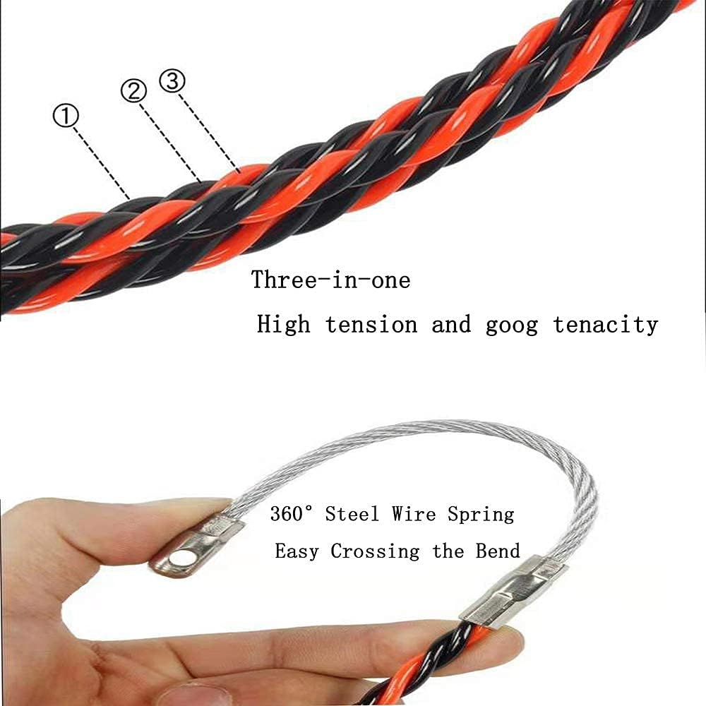 QZATACAEN Fish Line Wire Puller Through Wall Wire Threader Fish Plus Fish Cable Lock with Easy Grip