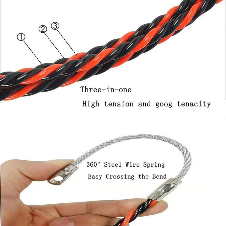 QZATACAEN Fish Line Wire Puller Through Wall Wire Threader Fish Plus Fish Cable Lock with Easy Grip
