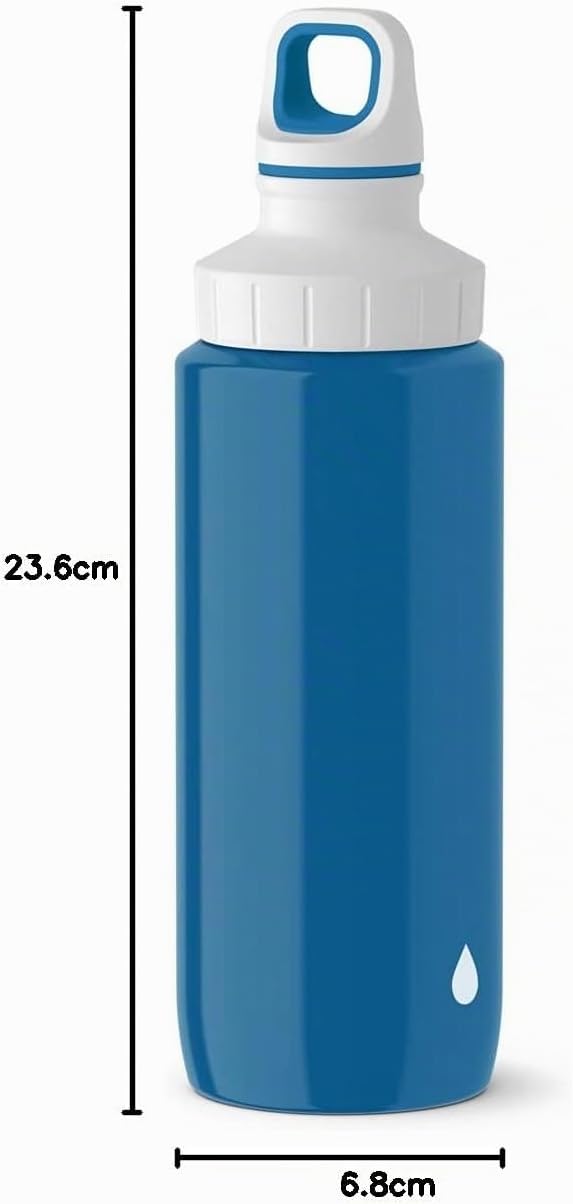 Emsa N30103 Trinkflasche Drink2Go Light Steel | 0,6 L | Edelstahl | Schraubverschluss | 100% auslauf