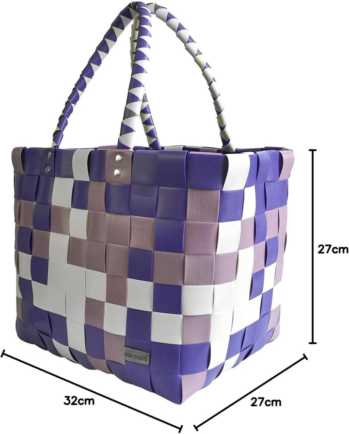 normani Einkaufskorb geflochten - wasserabweisend und robust Farbe Classic/Lavendel Classic / Lavend