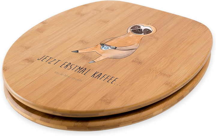 Mr. & Mrs. Panda Motiv WC Sitz Faultier Kaffee - Geschenk, Toilettendeckel, erster Kaffee, Frühaufst
