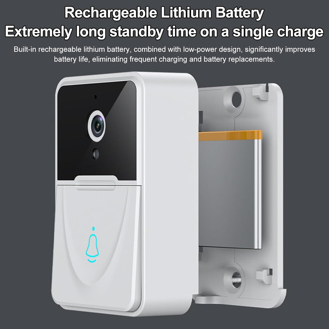 Klingel Mit Kamera Kabellos, Smart WiFi Video-TüRklingel Eingebauter Lithium-Akku 1000 Mah FüR Zu Ha
