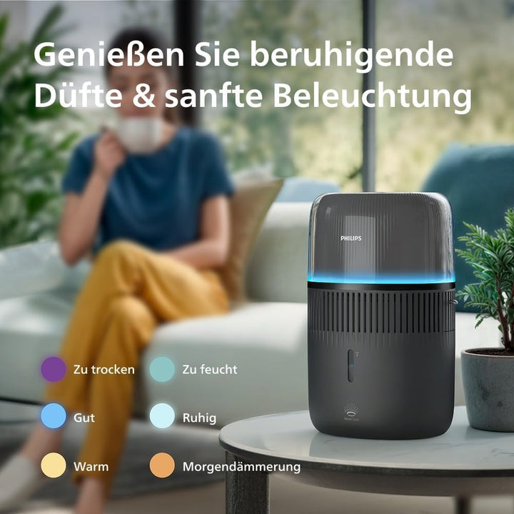 Philips 5000 Series Smart Verdunstungsbefeuchter für 45m², 12dB Ultra-leise, Schlafmodus, 99% wenige