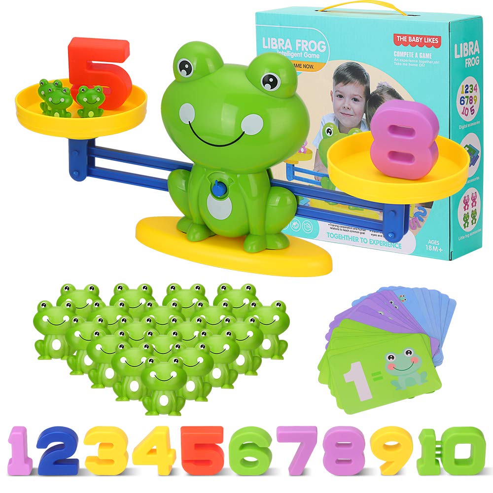 Mathe Waage Montessori Spielzeug, Zählen und Rechnen Lernen Frosch Lernspielzeug Balance Geschicklic