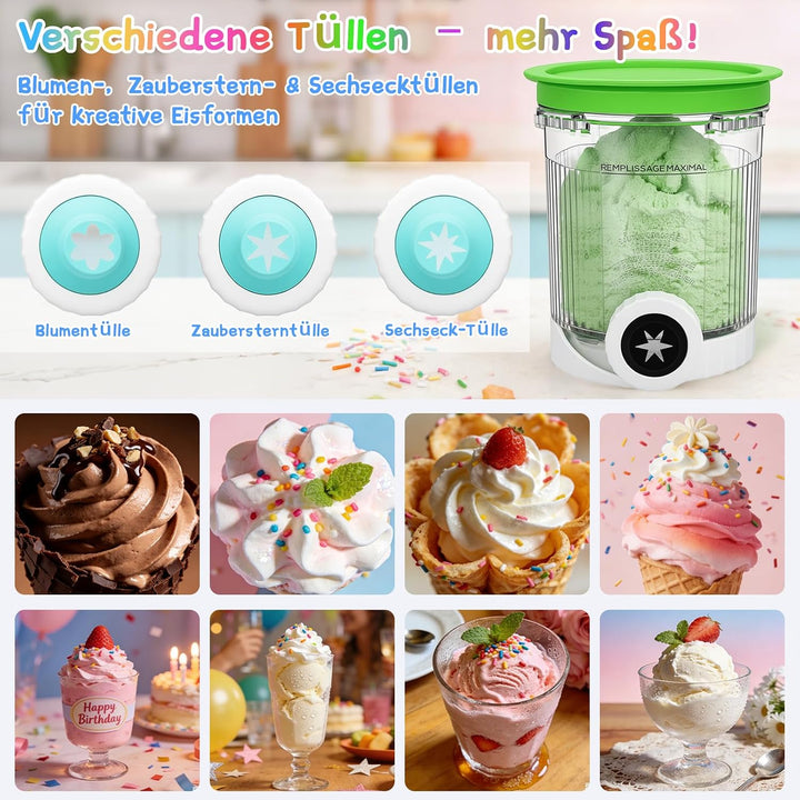 4er Creami Becher 480 ml für Ninja CREAMi Swirl NC700/NC701EU Serie | 4 Ersatzbecher mit Deckeln, 7